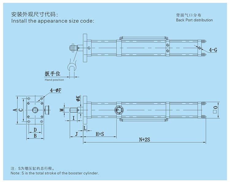JRF單體式氣液增壓缸（gāng）設計圖